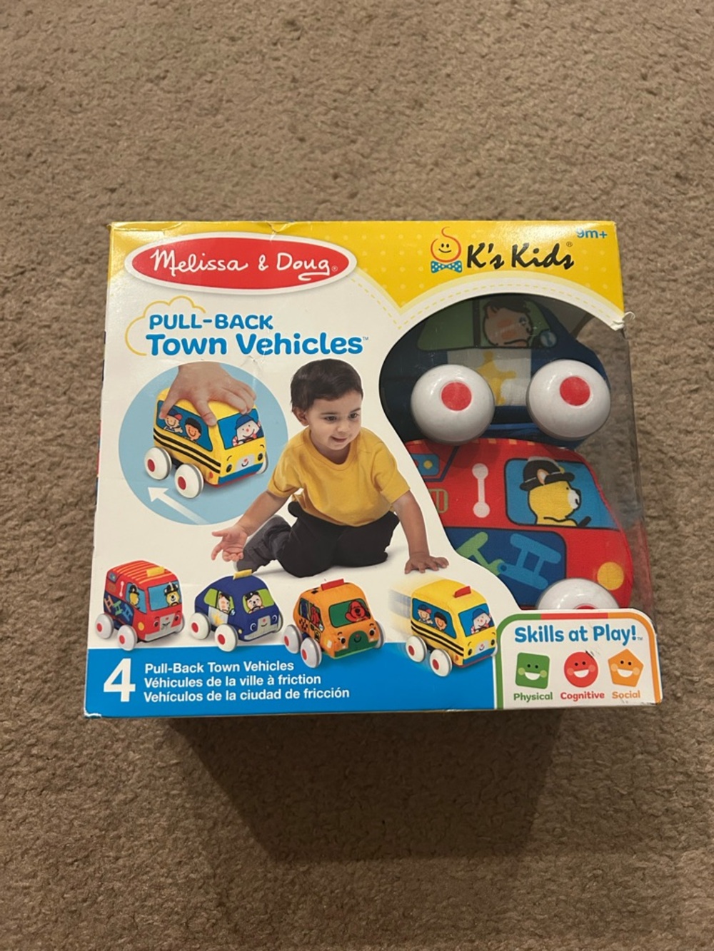 Melissa & Doug Yellow Pull-Back Town Vehicles Play Set